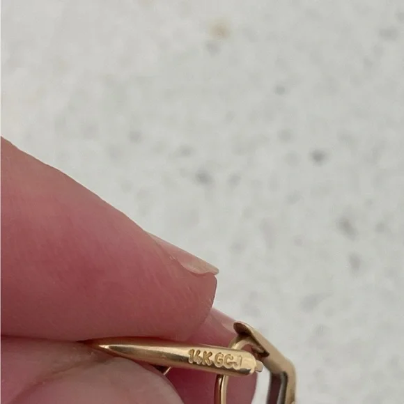 14k Yellow Gold Tear Drop Filagree Drop Earrings - Picture 9 of 9